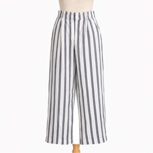 TARGET A New Day Black and White Striped Linen Blend Pants Size 6